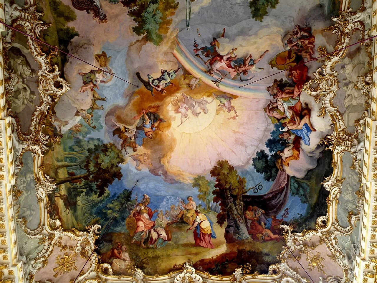 La Ninfa, come simbolo di Nymphenburg - Steinerner Saal, castello di Nymphenburg, dettaglio